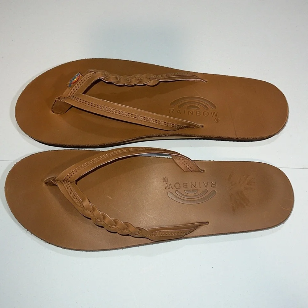 NWOT Rainbow Sandals Flirty Braidy Womens Size 10 Caramel - Picture 2 of 7